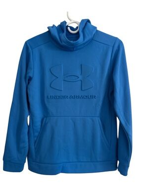 NWT Under Amour Boys, Blue Hooded Sweatshirt Size Large